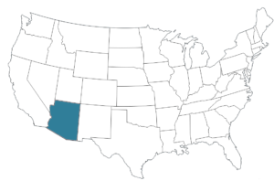 Karte der USA, Markierter Bundesstaat: Arizona