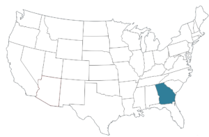 Karte der USA, Markierter Bundesstaat: Georgia