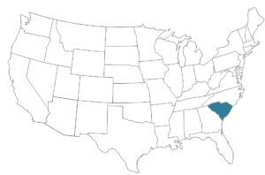 Karte der USA, Markierter Bundesstaat: South Carolina