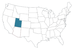 Karte der USA, Markierter Bundesstaat: Utah